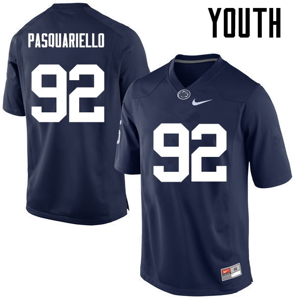 Youth Penn State Nittany Lions #92 Daniel Pasquariello College Football Jerseys-Navy - Click Image to Close